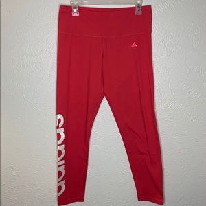 Adidas Coral Logo Climalite Leggings Cotton Large